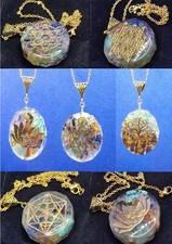 Collana ciondolo orgonite orgone uomo donna albero fiore loto geometria sacra ki