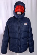 Rab Andes piumino e piuma cappotto giacca con cappuccio QDA-98 blu uomo grande sport invernale
