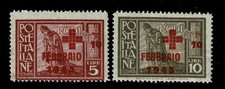 Francobolli Egeo Occupazione Tedesca Pro Croce Rossa MNH
