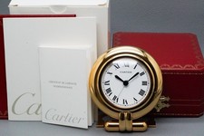 VINTAGE *SCATOLA & DOCUMENTI set* Cartier Colisee orologio da viaggio W0100005 orologio al quarzo