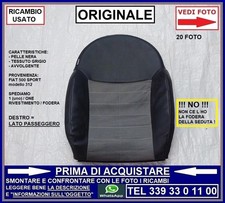 RIVESTIMENTO FODERA SCHIENALE DEL SEDILE ANTERIORE DESTRO FIAT 500 SPORT