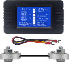 DC Misuratore Di Batteria Voltmetro Amperometro Energia Energia Monitor LCD Mult