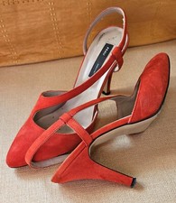 Decolletè scamosciate rosse