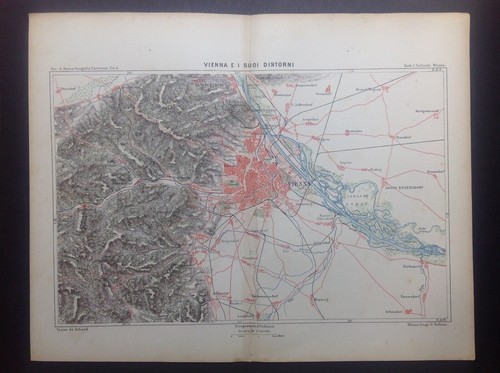 Antica carta geografica vienna - antica,