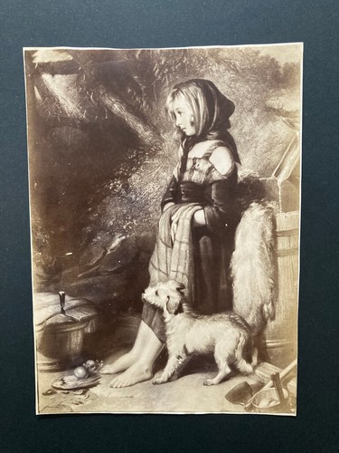Girl with puppy - small, art