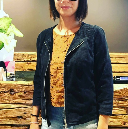Giacca pelle traforata - traforata, donna