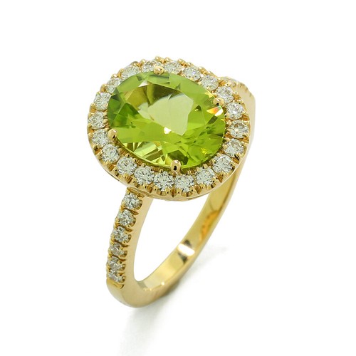 Anello peridoto luminoso verde - peridoto,