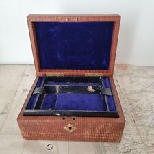 Coffret A Bijoux Palais Royal Napoléon III Cuir Velours Bleu XIXè Casket 19thC
