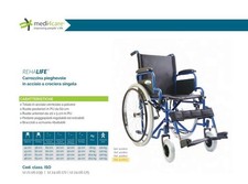 Sedia a Rotelle pieghevole Carrozzina in acciaio ad autospinta