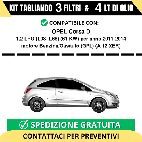 Tagliando per opel corsa 2 - per, d