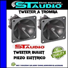 Coppia Tweeter acuto ricambio casse acustiche auto 300RMS piezo elettrici 8,5 cm
