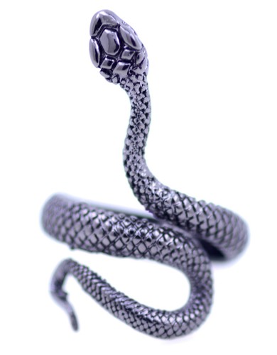 Anello serpente arrotolato - , in