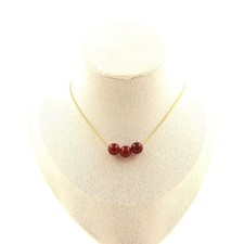 Collana perle agata rosso 8 - perle,
