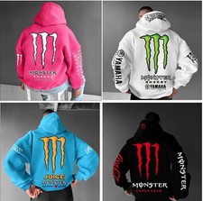 Felpa maglione Monster Energy nuova moda uomo nero design multicolore