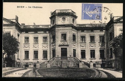 Cpa boën château - boën,,