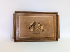Vintage Wooden Inlaid Serving