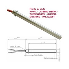 Resistenza Candeletta stufe a pellet 12,5 350W 16cm Palazzetti thermorossi ROYAL
