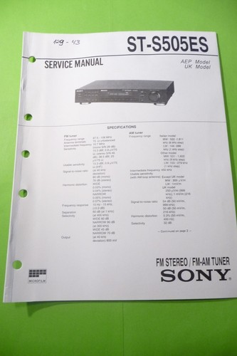 Manuale servizio per sony - per,
