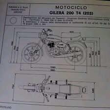 GILERA 200 T4 + T4C 1978 Scheda Omologazione Originale ASI FMI DIAGRAM