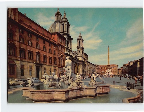 Cartolina piazza navona roma - piazza, navona,