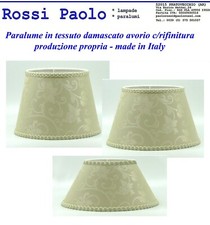 Paralume classico tessuto damascato avorio con rifinitura - produzione propria