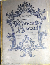 GIACOMO PUCCINI MANON LESCAUT SPARTITO OPERA COMPLETA RID CARIGNANI 1893 RICORDI