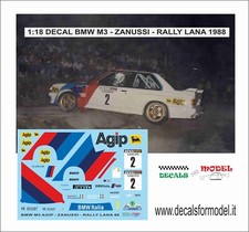 DECALS 1:18 BMW M3 E30 ZANUSSI RALLY LANA 1988