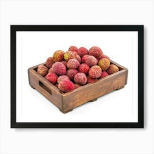 Fresh Lychees In Rustic Wooden