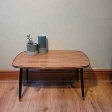 Tavolino da caffè vintage metà secolo anni 50 60 laterale nero gambe dansette retrò atomico 