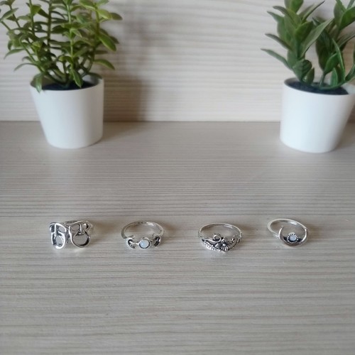 Lotto anelli vintage argento - lotto, 4