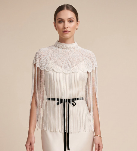 Capelet con perline - , avorio