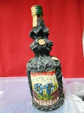 vecchia bottiglia LIQUORE GENZIANELLA - SALUTI DA PAESANA cm 27x8 circa
