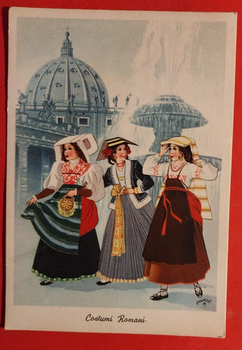 Cartolina costumi romani fg - romani,