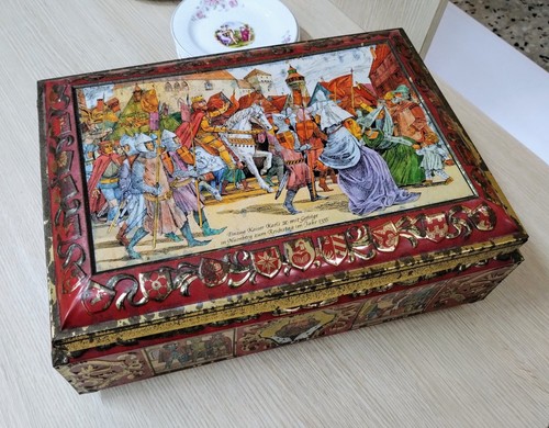 Antica scatola latta - antica,
