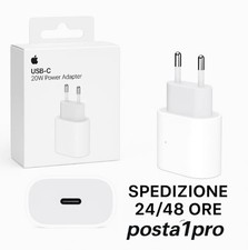 Caricatore ORIGINALE Spina 20W USB-C Ricarica Rapida Per IPHONE 12/13/14/15/16