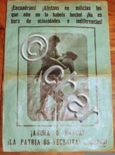 Guerra Spagna Manifesto originale Falange Spagnola - Ahora o nunca - 1937 ca.