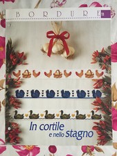 Schema punto croce Ricamo Bordure in cortile e nello stagno papere galline