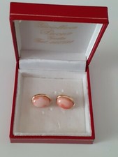 GIOIELLERIA - ORECCHINI DI CORALLO ROSA E  ORO, ANNI '80