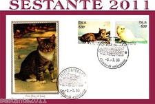 ITALIA FDC FILAGRANO GOLD I GATTI EUROPEO PERSIANO BIANCO 1993 CATS GATOS E71