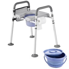 Sedia Comoda da Comodino Capacità 227 kg Sedile WC Rialzato Regolabili