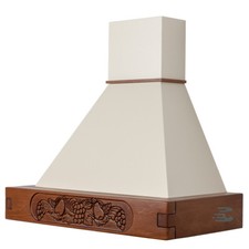 Cappa FRUTTA L 90 cucina rustica legno noce scuro / panna motore CL90-NSPHC52