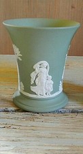 WEDGWOOD JASPER PORCELLANA VASO verde MITOLOGIA CAMMEO PUTTO
