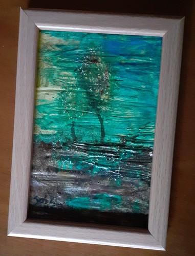 Dipinto alberi innamorati con - alberi,