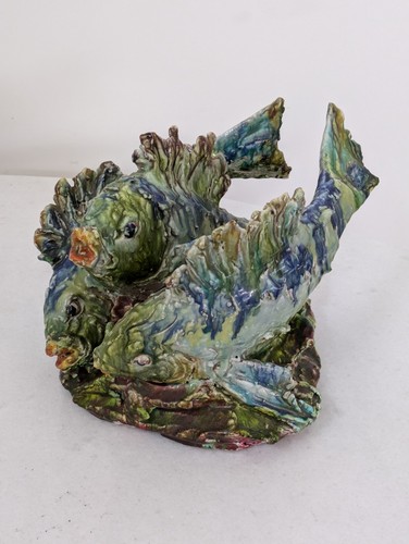 Scultura ceramica pesci - scultura,