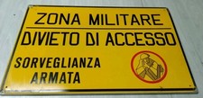 Tabella ZONA MILITARE Divieto