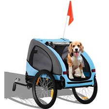 zoomundo Remorque Velo Pour Chien Transport Animaux Turquoise Silver Frame
