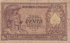 ITALIA BANCONOTA 100 LIRE 1951 MOLTO CIRCOLATA