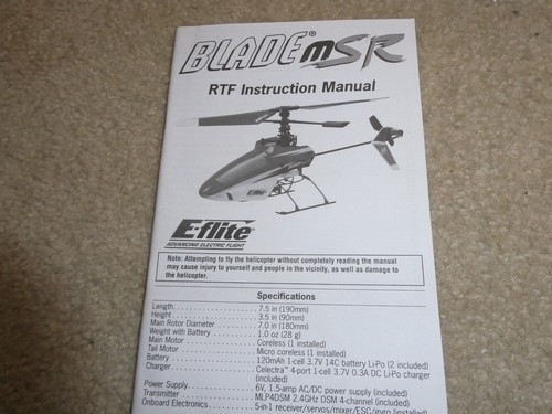 Manuale istruzioni elicottero