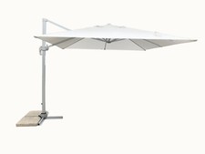 OMBRELLONE 3X3 ALLUMINIO BIANCO DA GIARDINO CON BRACCIO DECENTRATO