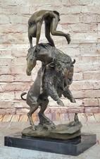 Buffalo Hunt Solido Bronzo